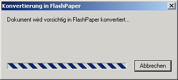 Hinweis in Flashpaper